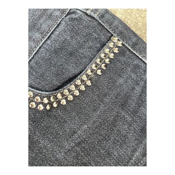 Joe Fresh Dark Wash Slim Jeans Mid Rise Studded Pockets Sz 4 - Picture 5 of 9
